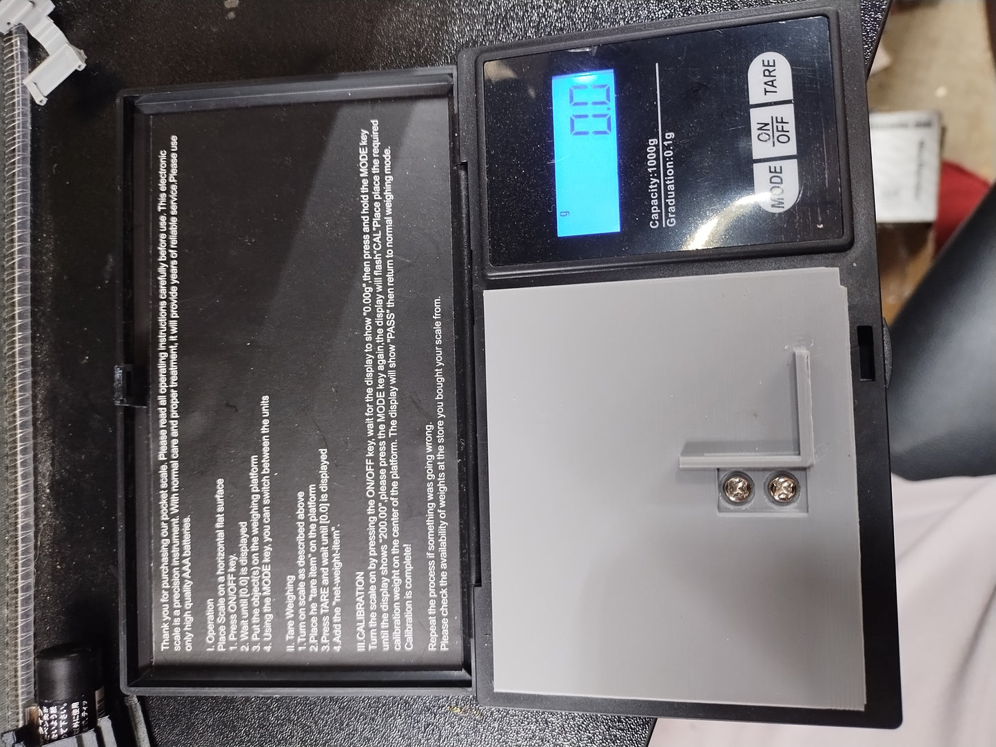 Magnet down force scale.