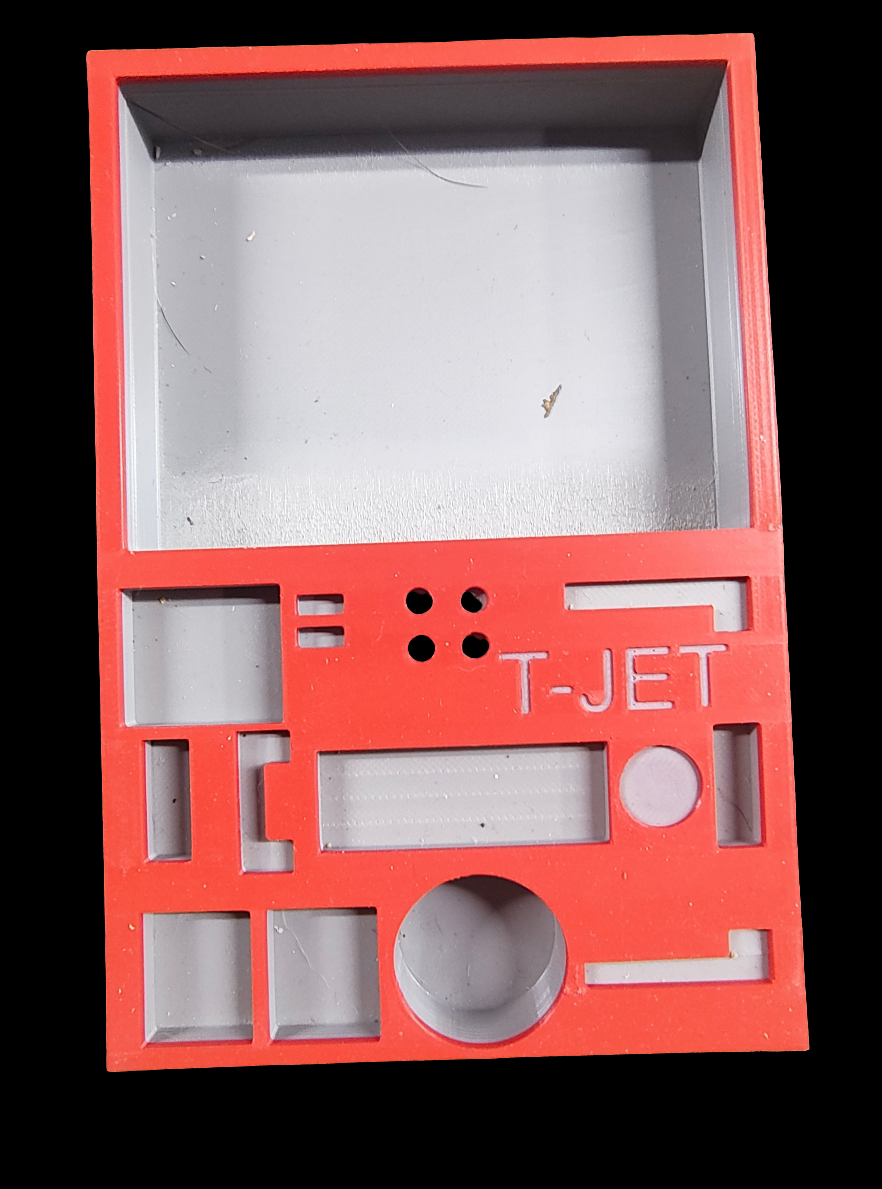 Red and gray TJet tear down tray