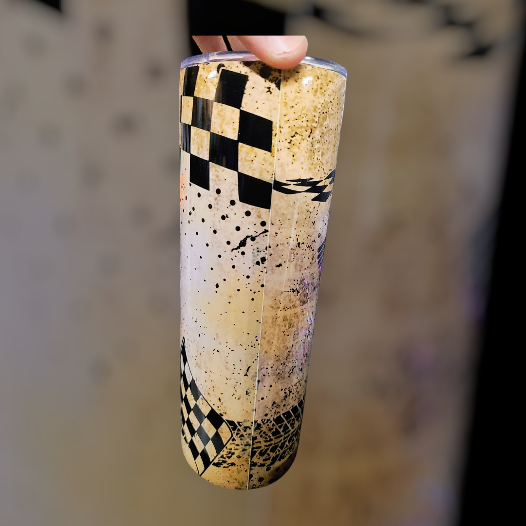 Race it Break it fix it repeat it tumbler with straw and lid