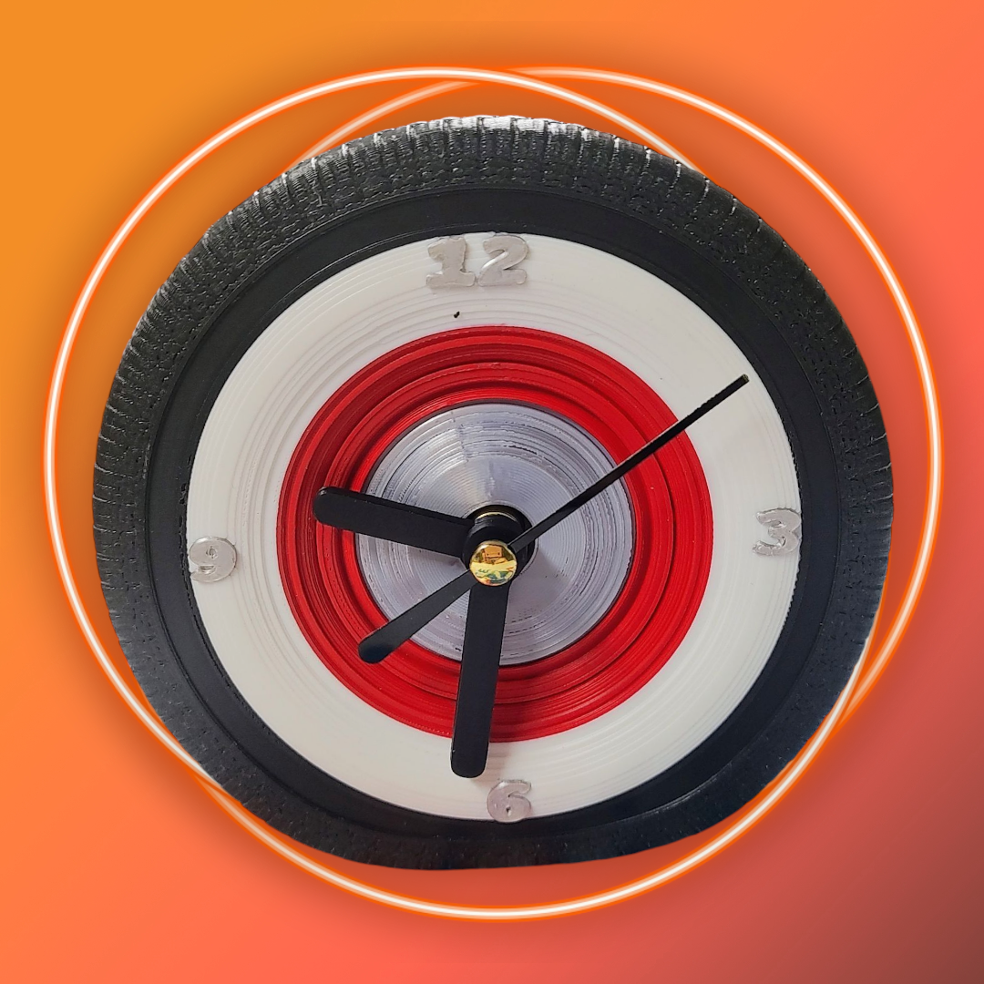 Old School Retro 3D Printed Tire Clock