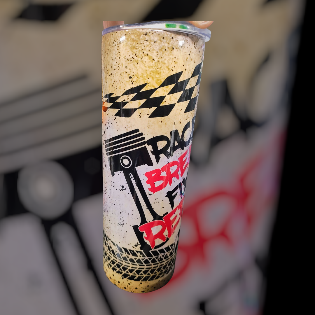 Race it Break it fix it repeat it tumbler with straw and lid