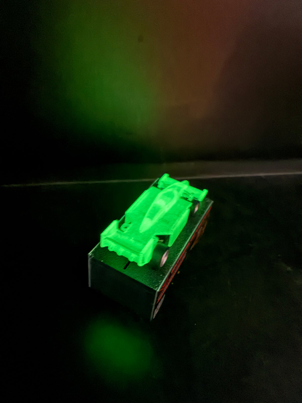 4 gear Indy car filliment printed Glow in the dark bodies