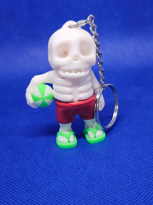 Halloween 3D Printed Skeleton Beach Ready Keychain