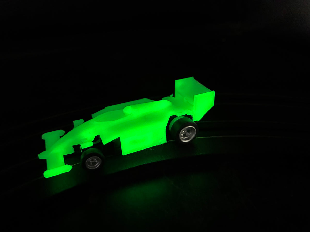 4 gear Indy car filliment printed Glow in the dark bodies