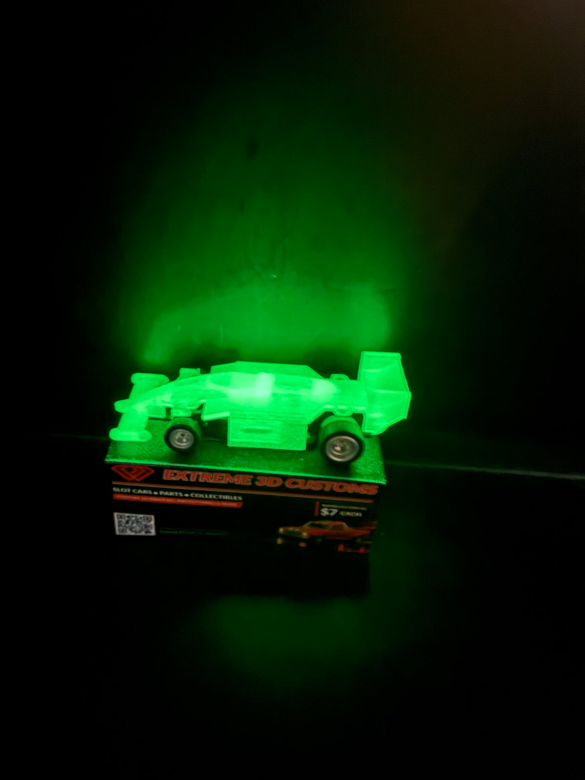4 gear Indy car filliment printed Glow in the dark bodies