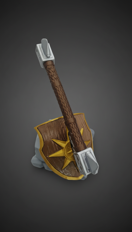 Axe Marks the Spot pen and sticky note holder