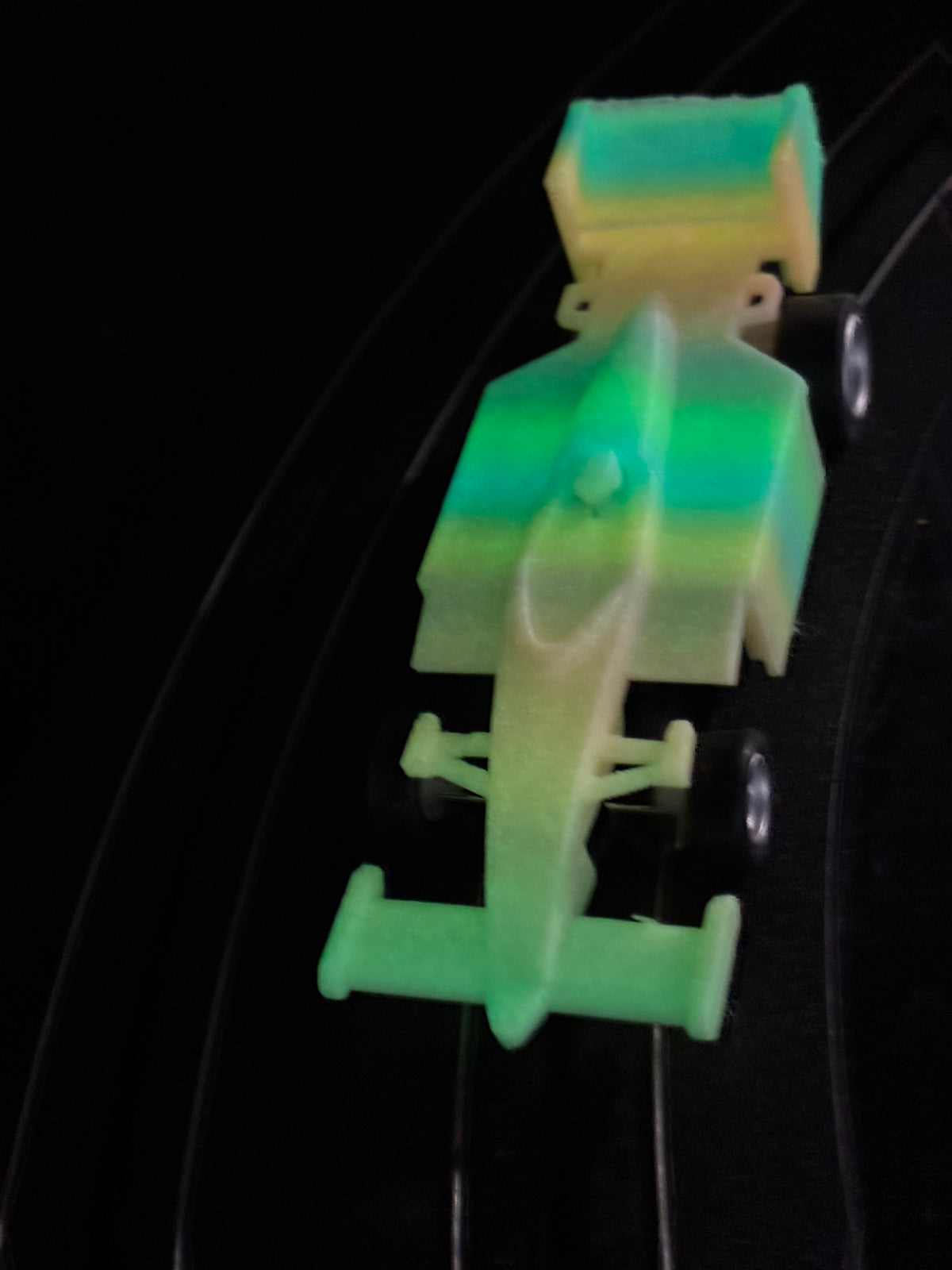 4 gear Indy car filliment printed Glow in the dark bodies