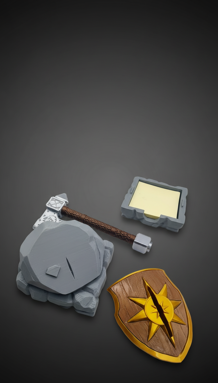 Axe Marks the Spot pen and sticky note holder