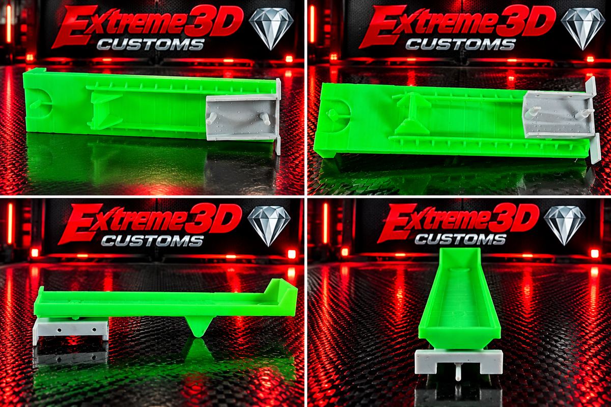 US-1 Trucking Flatbed Trailer with Standard Axle Bogie – No Magnets – 3D Printed