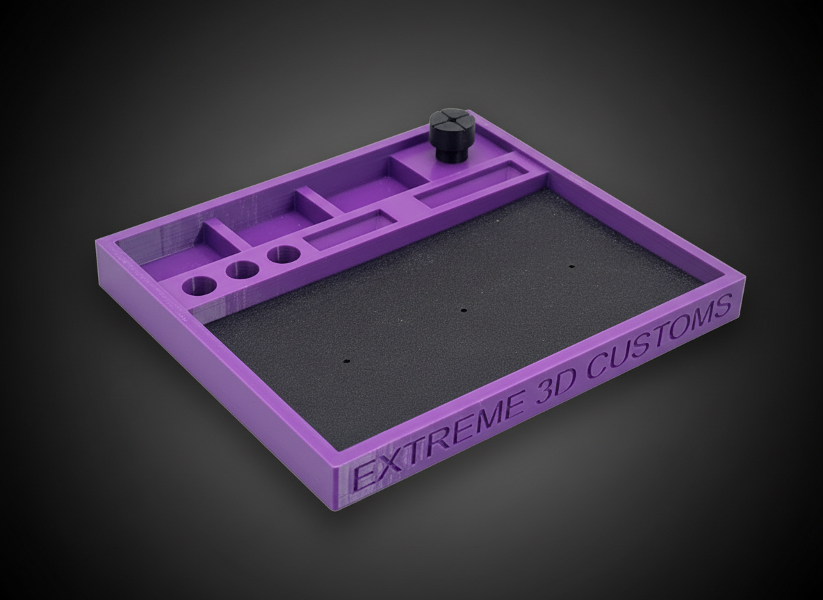 Ho Scale Slot Car Race tray (Purple with mat)