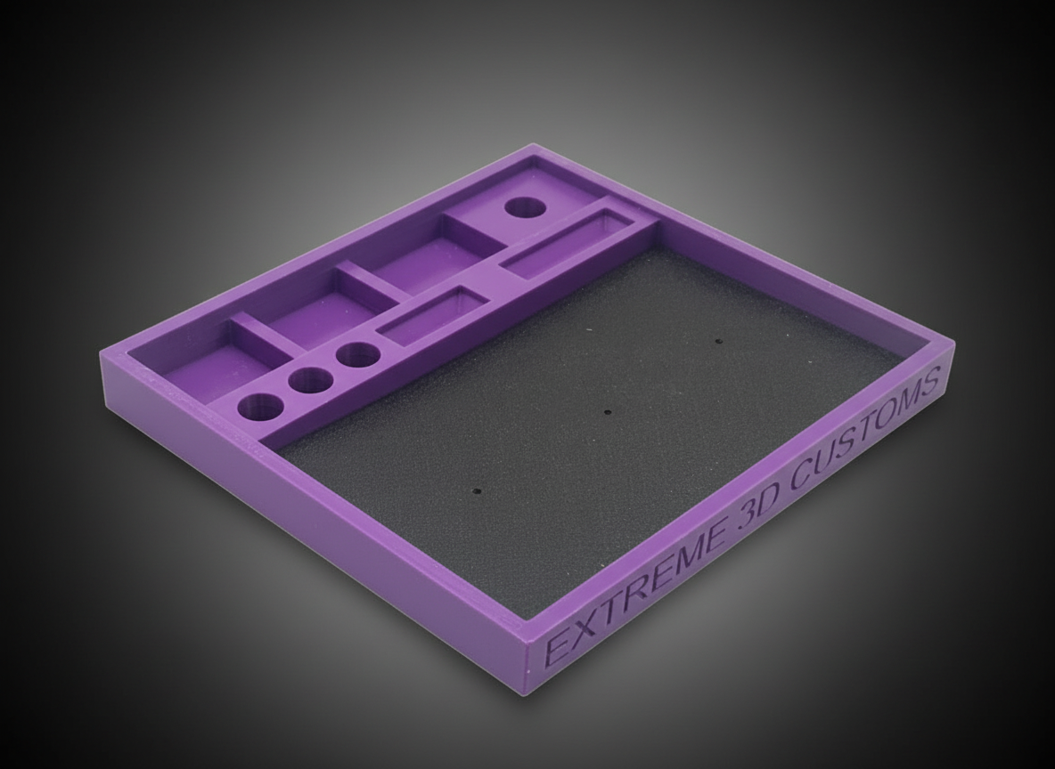 Ho Scale Slot Car Race tray (Purple with mat)