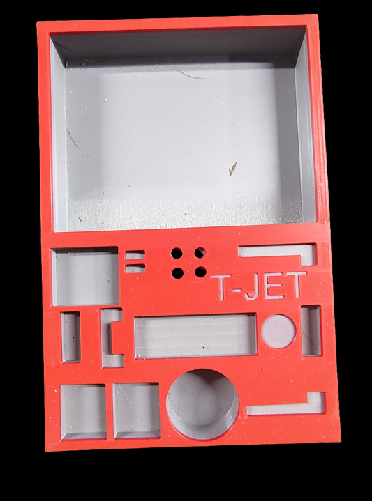 Red and gray TJet tear down tray