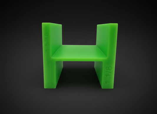 Green T-Jet/Xtraction Tech Block to check width( sizes 1/5/16 and 1/1/8)