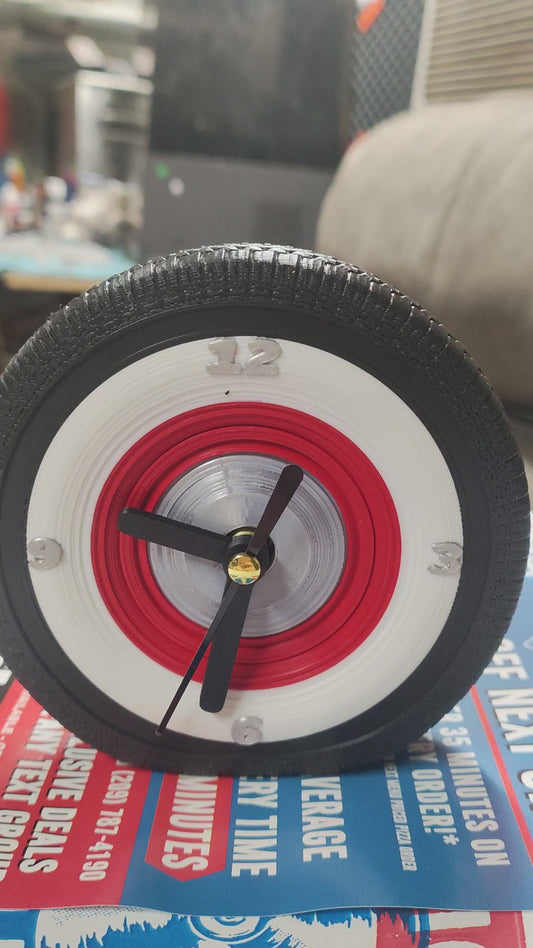 Old School Retro 3D Printed Tire Clock