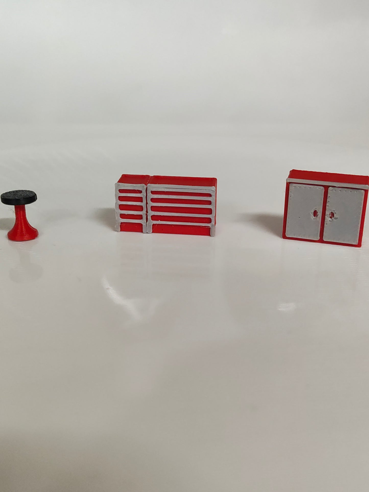 HO Scale Slotcar/diecast Garage Accessory Set - Tool Cabinet, Rolling Toolbox & Shop Stool bundle