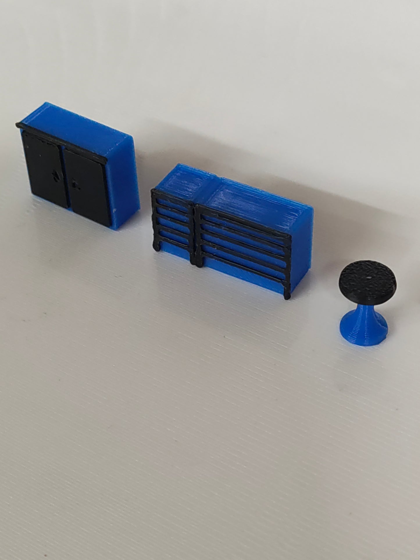 HO Scale Slotcar/diecast Garage Accessory Set - Tool Cabinet, Rolling Toolbox & Shop Stool bundle