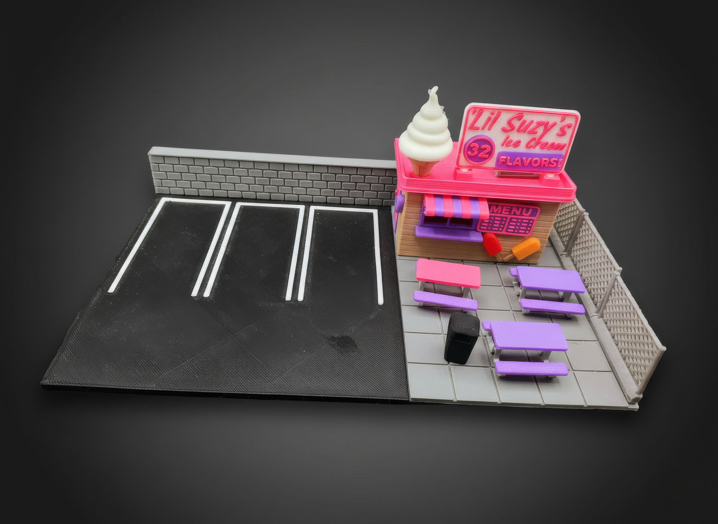 HO Scale Slot Car Ice cream shop diroma