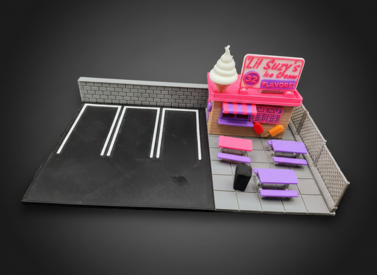 HO Scale Slot Car Ice cream shop diroma