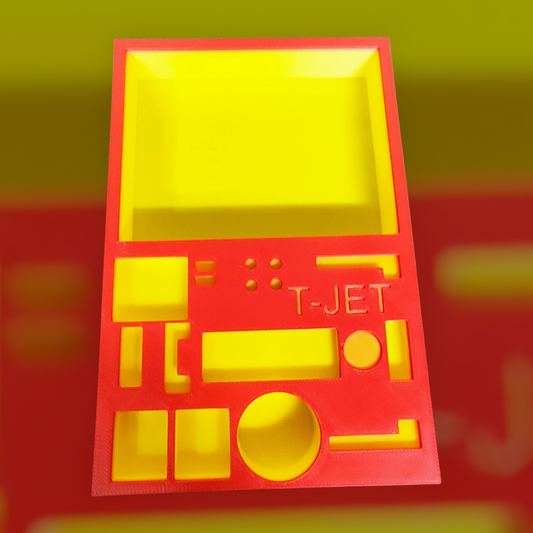 Tjet Tear down Trayred and yellow