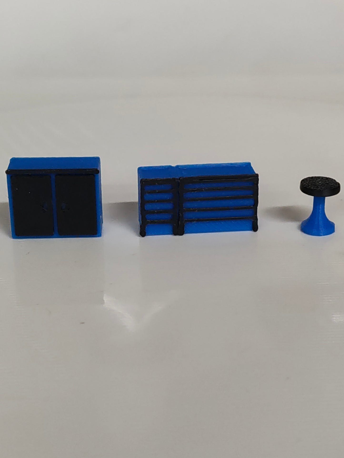 HO Scale Slotcar/diecast Garage Accessory Set - Tool Cabinet, Rolling Toolbox & Shop Stool bundle